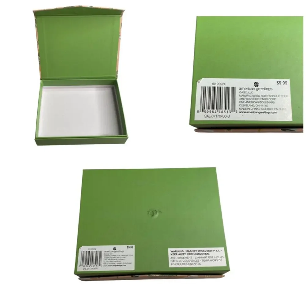 American Greetings Cats & Houseplants Stationery Note Cards Set Magnetic Box